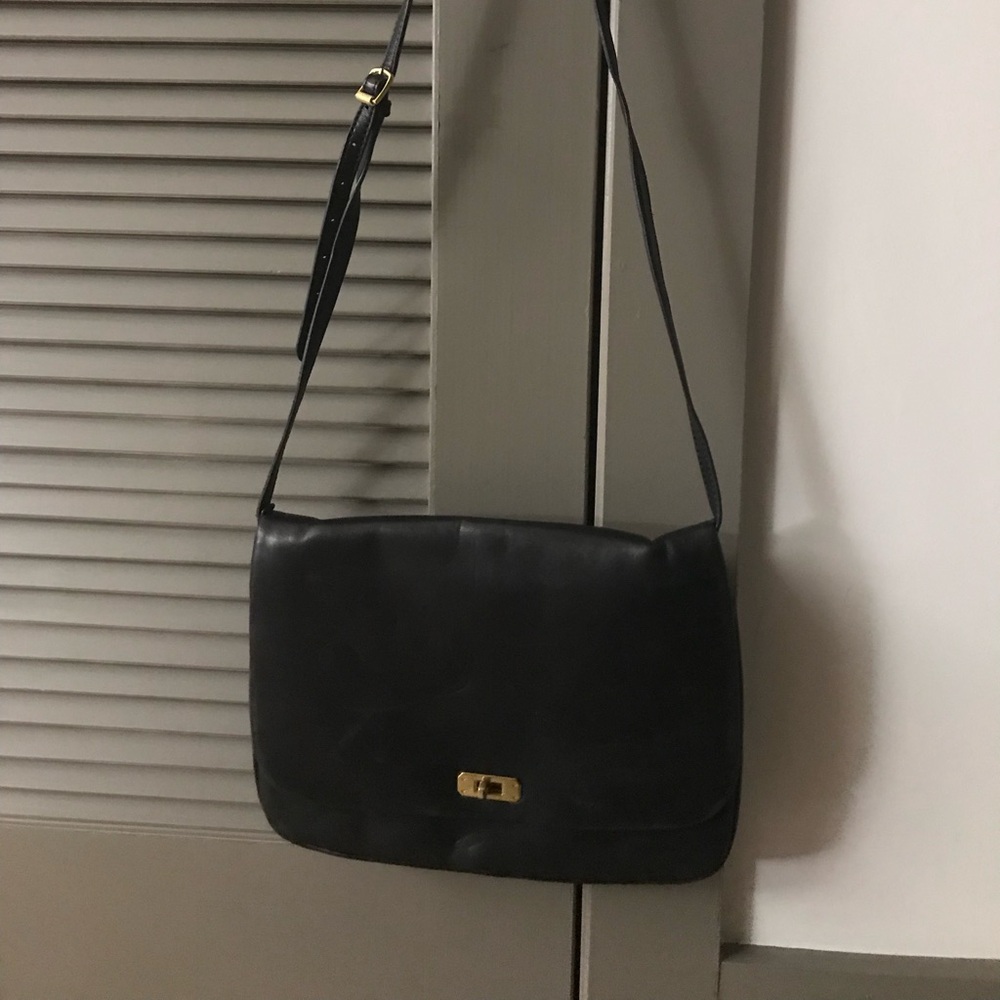 J. Crew Oversized Black Leather Crossbody